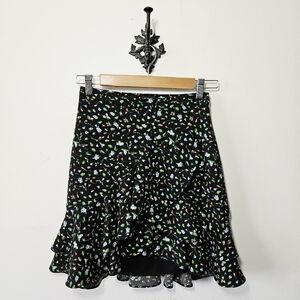 Club Monaco Tiered Ruffle Floral Skirt Size 00 Mini EUC